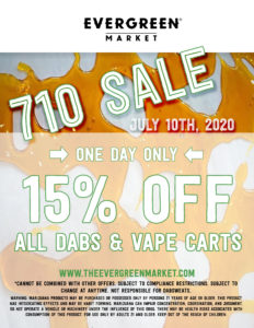 710 concentrate dab vape sales at Evergreen Market - 15% off